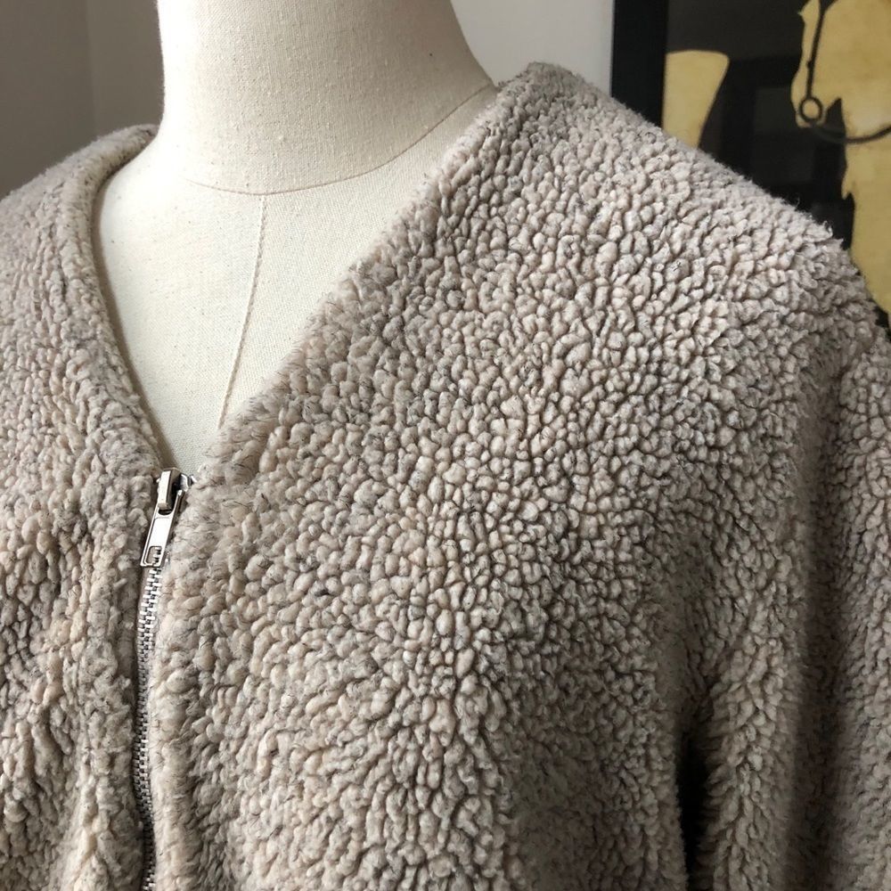 Harris Wallace Oatmeal Teddy Bear Zip Jacket S - Picture 2 of 8